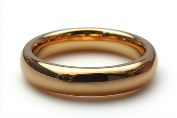 Golden ring isolated on the white background