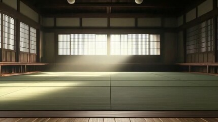Room with a tatami mat floor and a window