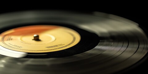 A detailed view of a record on a desk or table