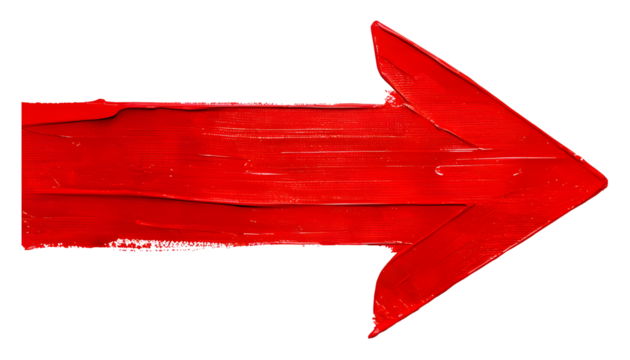 Bold Red Arrow Pointing Right On Transparent Background