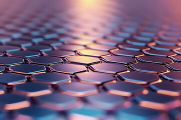 Metallic hexagonal surface with multicolored reflections