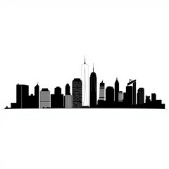 Fototapeta premium Philadelphia skyline ink sketch illustration silhouetted skyline cityscape architecture illustration building city vector