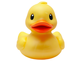 Bright Yellow Rubber Duck Toy With Glossy Surface