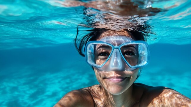 A woman freediver had an enjoyable diving experience in the Panglao ocean in the Philippines on August 3, 2023 while holding her breath.
