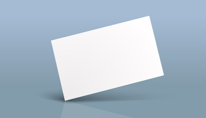 Business card mockup for your design template. Blank empty credit card mockup. Blank white gift card paper placeholder mockup