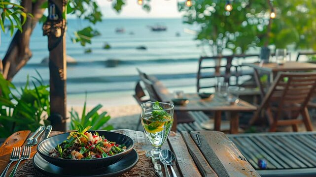 Enjoy a flavorful shrimp dish while lounging on the beach, feeling the soft sand beneath your feet and listening to the waves. A perfect meal to complement the serene ocean views.
