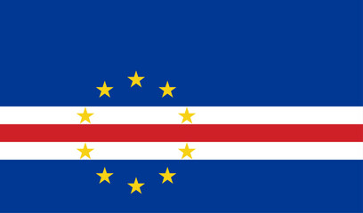 Cabo Verde flag original color and proportions