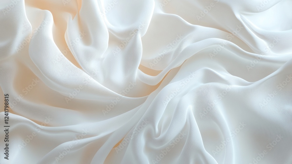 Poster white background with abstract design and flowing lines.