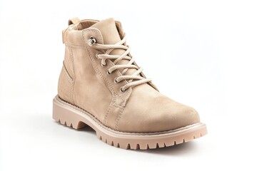 Close-up shot of a pair of boots against a plain white background, great for highlighting footwear details or using as a placeholder in design projects