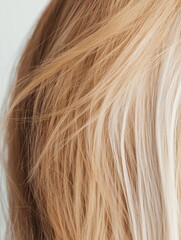 Fototapeta premium Comparison of damaged dull hair versus shiny healthy hair strands showcasing the differences in texture and appearance. Generative AI