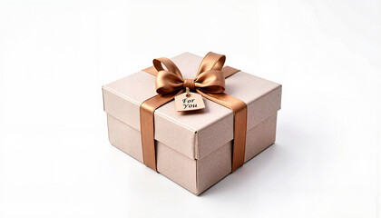 Obraz premium Gift box with ribbon on white background