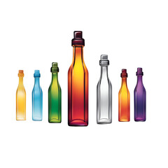 Colorful glass bottles