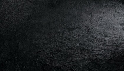 Obraz premium Abstract black background. Wide banner. Dark rock surface texture. Close-up. Stone rough background with copy space for design. Panoramic.