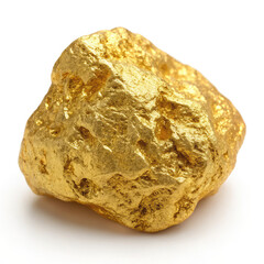 Pépite d'Or Brut Isolée sur Fond Blanc