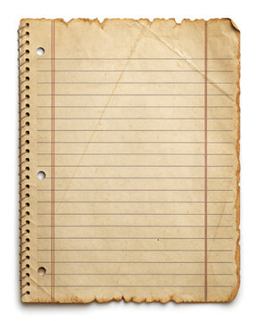 Vieille Feuille de Papier Vierge Isol&eacute;e sur Fond Neutre