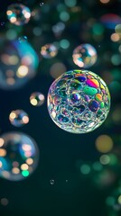 A close-up of vibrant soap bubbles
