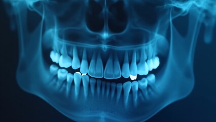 A digital X-ray image shows detailed views of teeth and molars. This advanced imaging allows the dentist to diagnose dental issues accurately, ensuring effective and personalized patient care.