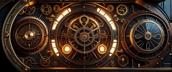 Obraz premium Incredible graphic of a steampunk design showcasing complex machinery and vintage elements