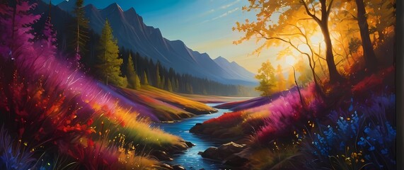 Inspiring colors of nature captured during a vibrant outdoor painting session