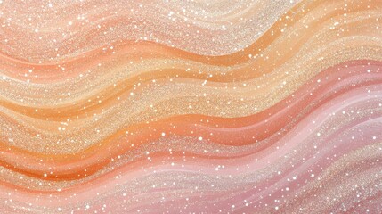 Obraz premium Abstract Glittering Waves Of Peach And Gold Hues
