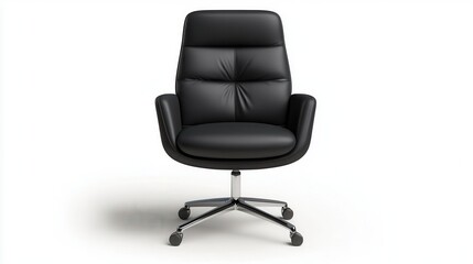 Modern black office chair on a white background.