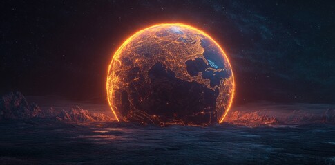 Canada Map Illuminated with Long Exposure Photography