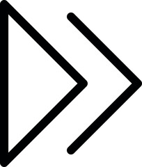 fast player icon, fast forward circle with two arrows icon symbol button in filled, thin line, outline and stroke style for apps and website