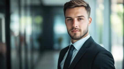 A professional man dressed in a suit and tie posing for a photograph