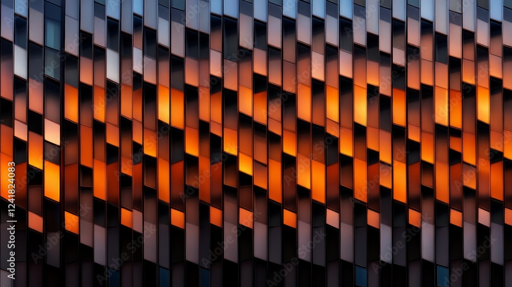 Leinwandbilder the low-angle perspective highlights the geometric lines of the office building facade, with reflect