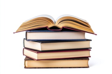 Stacked books on top of each other, suitable for illustrations or book-related concepts