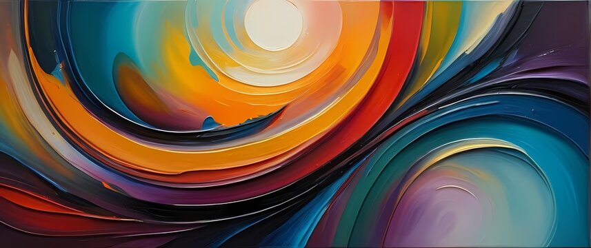 Pleasant oil painting of abstract themes capturing emotions through colors and shapes
