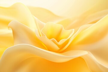 Obraz premium Golden yellow rose in soft focus, delicate swirling petals, warm glowing light, romantic floral close-up, elegant and dreamy composition, natural beauty, artistic macro shot, selective focus