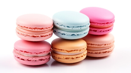 macaron cookies isolated on white background