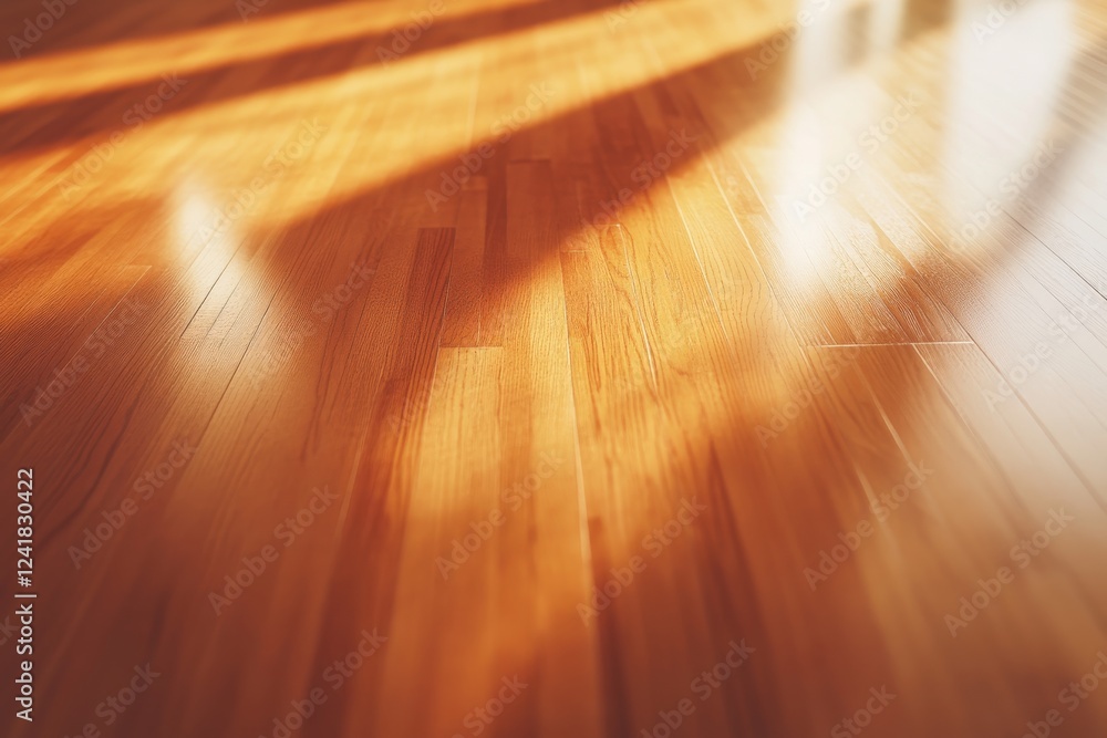 Aufkleber sunlight pours through gym windows, casting intricate shadows on the polished wood surface of a bask