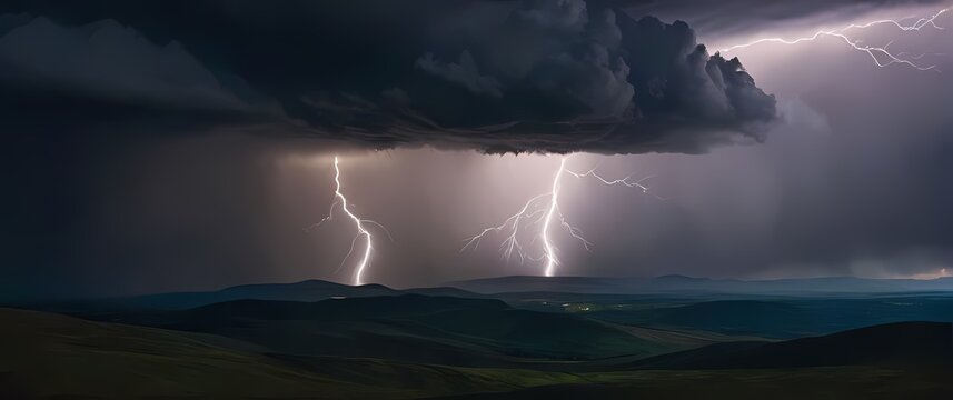 Stunning storm clouds rolling over a serene landscape creating a dramatic scene