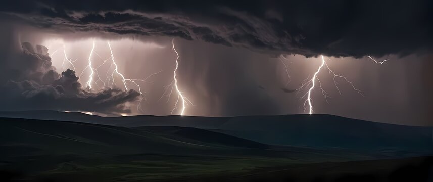 Stunning storm clouds rolling over a serene landscape creating a dramatic scene