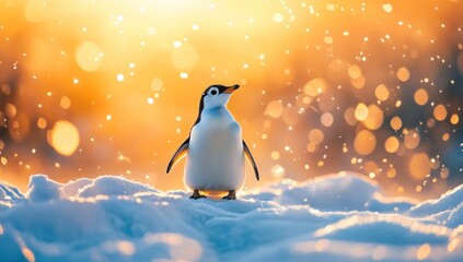 Fototapeta premium Majestic Penguin at Golden Hour