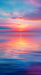 Obraz premium Serene Sunset at Sea: A Harmonious Blend of Pantone Colors Reflecting the Beauty of Nature at Dusk