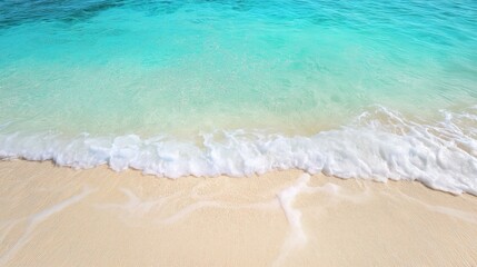 Idyllic tropical beach with turquoise waves and pristine sand