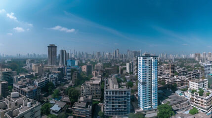 Obraz premium Mumbai Skyline: A Panoramic View of Modern and Traditional Architecture