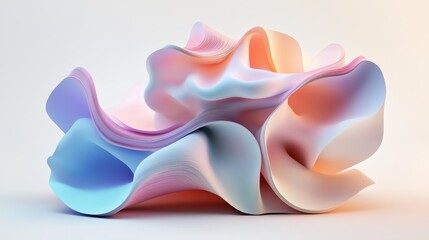 Abstract Holographic Shapes in Pastel Colors for Augmented Reality Backgrounds