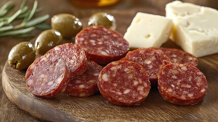 Sizzling sausage platter rustic kitchen food photography natural lighting close-up flavorful delicacy