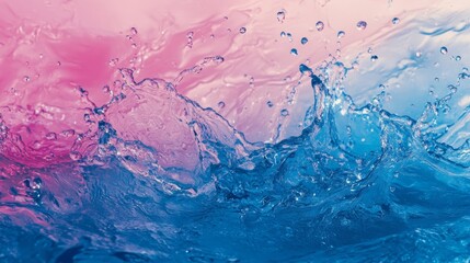 Splashing Water with Colorful Gradient on Surface for Creative Projects