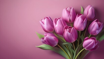 Fototapeta premium Tulpen, rosa Hintergrund