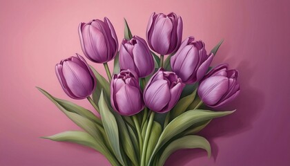 Obraz premium Tulpen, rosa Hintergrund