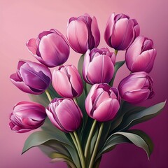 Tulpen, rosa Hintergrund