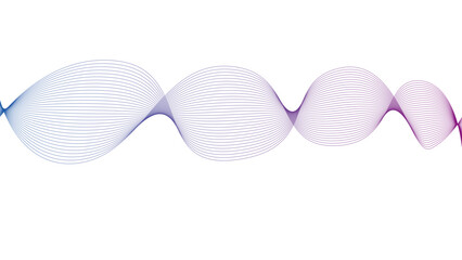  Vector curvy abstract line art wavy flowing dynamic blue purple red and white background in concept music or sound, wave, wind, information flow