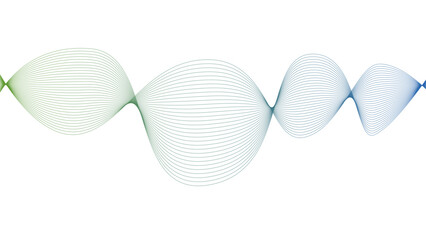  Vector curvy abstract line art wavy flowing dynamic blue green and white background in concept music or sound, wave, wind, information flow
