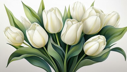 Weiße Tulpen, weißer Hintergrund