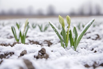 Transitioning Seasons: End of Winter Landscape Embracing the Arrival of Spring